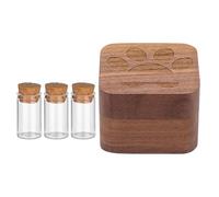 DELORIGIN Pet Fur Keepsake Box with 3 Glass Pet Hair Memorial Bottles Wooden Paw Dog Cat Ashes Storage Shadow Box Pets Memorial Urn Can Hold Photos Pet Loss Sympathy Gifts for Pet Lovers Friends
