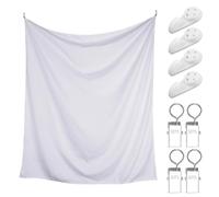 DELORIGIN Plain White Tapestry Blanket 59x51 Inch Blank Fabric Plain Backdrop with Hook and Clips DIY Hanging Wall Tapestry for Tie Dye Bedroom Living Room Tablecloths Dorm Wall Art Decoration