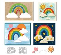 DELORIGIN Rainbow Cutting Dies for Card Making Cloud Sun Moon Dies Metal Stencil Scrapbooking Embossing Template Die for Greeting Cards DIY Paper Craft Photo Album Invitation Decoration