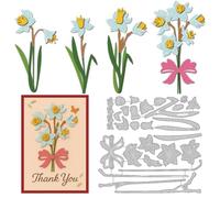 DELORIGIN Realistic Daffodils Dies Card Making Cutting Die Metal Dies Flower Stencil Scrapbooking Embossing Template Die for DIY Craft Festive Greeting Cards Gift Album Invitation Decor