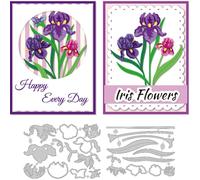 DELORIGIN Realistic Iris Flowers Die Cuts Card Making Carbon Steel Overlay Cutting Dies Layered Cuts Stencils Scrapbooking Embossing Template for Greeting Cards Invitation Photo Album Decorations