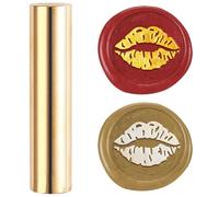 DELORIGIN Realistic Lips Mini Brass Stamp Gun Wax Seal Vintage 15mm Sealing Stamps for Wedding Invitations Envelopes Valentine's Day Christmas Wine Packing Greeting Cards Embellishment Bottle Decor