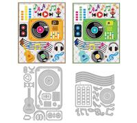DELORIGIN Record Cutting Dies Music CD Card Making Die Stencil Carbon Steel Die Cuts Scrapbooking Embossing Template for Greeting Cards Craft Album Letter Party Invitation Envelope Decor