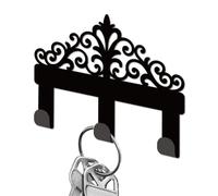 DELORIGIN Retro Pattern Metal Key Holder for Wall Mini Key Hook Organizer Rack Key Hangers Wall Decorative with 3 Hooks for Entryway Front Door Hallway Kitchen Office Bag Clothes Key Hanging