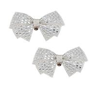 DELORIGIN Rhinestone Bow Shoe Clips - Removable Buckles for Weddings, Parties - Bowknot Decorations for Bags, Clothing, Hair - Women's Heels, Flats, Pumps, Crafts