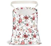 DELORIGIN Rose Print Car Trash Bag Hanging Garbage Bag with Snap Buttons Car Back Seat Trash Storage Portable Dustbin for Women Man Car Interior Accessories Travel Camping