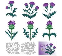 DELORIGIN Scottish Thistle Cutting Dies Flower Card Making Die Stencil Metal Die Cuts Card Scrapbooking Embossing Template Dies for Greeting Cards Craft Album Invitation Festive Birthday Decor