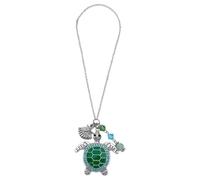 DELORIGIN Sea Turtle Essential Oil Diffuser for Rear View Mirror Alloy Tortoise Charm Enamel with Rhinestone Pendant Decoration Shell Starfish Car Hanging Ornament for Bag Keychain Home Door