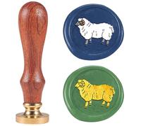 DELORIGIN Sheep Wax Seal Stamp 1" Animal Vintage Sealing Stamps Removable Brass Head Seal Stamp with Wooden Handle for Envelope Greeting Card Wedding Invitations Wine Package Gift Wrapping