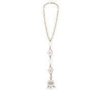 DELORIGIN Shell Evil Eye Car Hanging Ornament Hamsa Hand Evil Eye Rear View Mirror Car Charm Beaded Decor Good Luck SunCatcher Car Accessories Pendent for Window Home Door Frame Balcony Keychain Gift