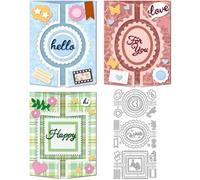 DELORIGIN Shutter Folding Card Cutting Dies Venetian Folding Cards Making Die Cut Carbon Steel Die Cuts Stencils Blessing Card Scrapbooking Embossing Template Dies for Greeting Card Album Decor