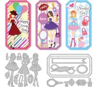 DELORIGIN Skirt Women Cutting Dies Greeting Card Making Die Cut Modern Fashion Lady Carbon Steel Die Cuts Stencils Scrapbooking Embossing Template Dies for DIY Craft Album Birthday Gift Decor