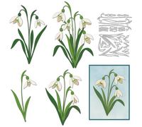 DELORIGIN Snowdrop Flower Cutting Dies Card Making Die Stencil Carbon Steel Die Cuts Card Scrapbooking Embossing Template Dies for Birthday Wedding Paper Craft Album Invitation Decor