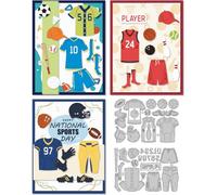 DELORIGIN Sports Jerseys Die Cuts for Card Making, Carbon Steel Basketball Soccer Baseball Die Cuts Cutting Dies Scrapbooking Embossing Template Dies for Sports Season Gift Party Greeting Photo Album