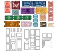 DELORIGIN Stamp Frames Cutting Dies Card Making Die Retro Label Stencil Carbon Steel Die Cuts Scrapbooking Embossing Template Metal Dies for Cards Craft Paper Album Background Panels