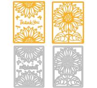 DELORIGIN Sunflower Background Frame Cutting Dies for Card Making, Dies Carbon Steel Cut Die Border Stencils Scrapbooking Embossing Template for Greeting Card DIY Paper Craft Photo Album Decoration