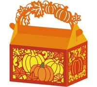 DELORIGIN Thanksgiving Portable Candy Box Cutting Dies Autumn Card Making Die Stencil Scrapbooking Embossing Carbon Steel Template Dies for Greeting Cards Craft Album Thanksgiving Invitation Decor