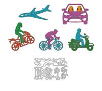 DELORIGIN Transportation Cutting Dies People Travel Dies Cut Metal Die Cuts Embossing Stencils Template Dies for Card Making Decoration DIY Scrapbooking Photo Trip Album Paper Crafts Card Supplies