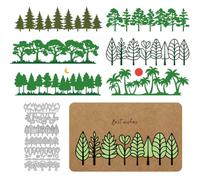DELORIGIN Tree Grass Edge Cutting Dies Card Making Die Stencil Carbon Steel Die Cuts Card Scrapbooking Embossing Template Dies for Greeting Cards Craft Paper Album Invitation Decor