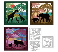 DELORIGIN Tropical Animals Cutting Dies Card Making Die Stencil Metal Die Cuts Card Scrapbooking Embossing Template Dies for Birthday Greeting Cards Craft Album Invitation Festive Decor