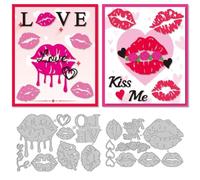 DELORIGIN Valentine Realistic Lips Dies Cuts Carbon Steel Love Cutting Dies Card Making Stencils Template for DIY Embossing Scrapbooking Craft Paper Greeting Card Valentine's Day Gift Album Decor