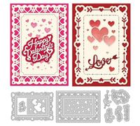 DELORIGIN Valentine's Day Metal Die Cuts Background Blessings Card Making Carbon Steel Cutting Dies DIY Scrapbooking Stencils Paper Embossing Template for Greeting Cards Invitation Photo Album Decor
