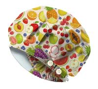 DELORIGIN Various Fruits Bouffant Scrub Cap Adjustable Working Caps Watermelon Strawberries Cotton Nursing Doctor Surgeon Hats Breathable Unisex Elastic Theatre Hats for Women Men One Size Fit All
