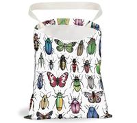 DELORIGIN Various Insect Print Car Trash Bag Hanging Garbage Bag with Snap Buttons Back Seat Trash Storage Portable Dustbin for Woman Man Car Interior Accessories Travel Camping Kitchen Home