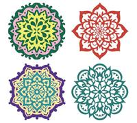 DELORIGIN Various Mandala Cutting Dies for Card Making, Frame Dies Carbon Steel Cut Die Border Stencils Scrapbooking Embossing Template for DIY Paper Craft Photo Album Card Diary Journals Decoration