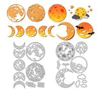 DELORIGIN Various Moons Cutting Dies Card Making Die Stencil Carbon Steel Die Cuts Card DIY Scrapbooking Cuts Stencils Paper Embossing Template for Greeting Cards Paper Craft Album Invitation Decor