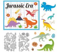 DELORIGIN Various Popular Dinosaurs Cutting Dies, Carbon Steel Die Cuts Stencils Dinosaur Embossing Scrapbooking Template for Card Making Crafting Party Greeting Invitation Photo Album Gift Decor