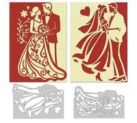 DELORIGIN Wedding Couple Cutting Dies Bride and Groom Card Making Die Stencil Carbon Steel Die Cuts Card Scrapbooking Embossing Template Dies for Valentine's Day Greeting Cards Album Invitation Decor