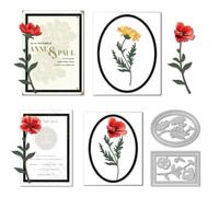 DELORIGIN Wild Flower Frames Die Cuts, Shaped Frames Carbon Steel Die Cuts Daisy Cutting Dies Frame Stencils Scrapbooking Embossing Template Dies for Card Making Party Greeting Wedding Invitation
