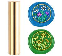 DELORIGIN Wildflowers Mini Brass Stamp Gun Wax Seal Vintage 15mm Flower Sealing Stamps for Wedding Invitations Envelopes Christmas Wine Packing Wedding Greeting Cards Embellishment Gift Bottle Decor