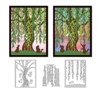 DELORIGIN Willow Tree Cutting Dies Card Making Die Cut Stencil Carbon Steel Die Cuts Card Scrapbooking Embossing Template Metal Dies for Cards Paper Craft Making Album Invitation Gift Decor