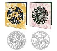DELORIGIN Windows Flowers Cutting Dies Daisy Rose Card Making Die Cut Carbon Steel Die Cuts Stencils Blessing Card Scrapbooking Embossing Template Dies for Birthday Greeting Cards Album Decor