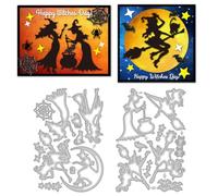 DELORIGIN Witch Die Cuts Witches Festival Die Cutting Card Making Dies Carbon Steel Stencil Blessing Card Scrapbooking Embossing Template Metal Dies for Cards Craft Making Album Invitation Gift Decor