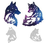 DELORIGIN Wolf Forest Dies Cuts Metal Cutting Dies Card Making Cutting Dies Stencils Template for DIY Embossing Scrapbooking Craft Paper Greeting Birthday Card Gift Tourism Animal Theme Decor