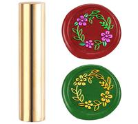 DELORIGIN Wreath Mini Brass Stamp Gun Wax Seal Vintage 15mm Flower Sealing Stamps for Wedding Invitations Envelopes Christmas Wine Packing Wedding Greeting Cards Embellishment Gift Bottle Decor
