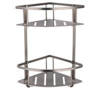 Delos Colore 2 Tier Wall Mounted Large Corner Basket | Gunmetal Grey | Stainless Steel | 295mm x 390mm x 220mm