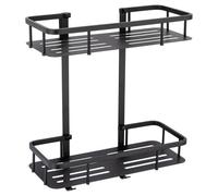 Delos Colore 2 Tier Wall Mounted Rectangular Basket | Matt Black | Stainless Steel | 320mm x 390mm x 137mm