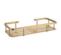 Delos Colore Wall Mounted Rectangular Basket | Brushed Brass | Stainless Steel | 320mm x 50mm x 135mm