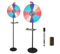 Delousiber 16" Prize Wheel,Height Adjustable Roulette Spinning Game with 12 Slots, Tripod Floor Stand,Fortune Spinner for Party Carnival Tradeshow, Dry Erase Marker and Eraser