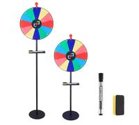 Delousiber 16" Prize Wheel,Height Adjustable Roulette Spinning Game with 12 Slots,Tripod Floor Stand, Dry Erase Marker and Eraser, Fortune Spinner for Party Carnival Tradeshow
