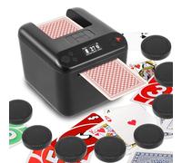 Delousiber 2-in-1 Automatic Card Shuffler & Dealer, Supports 12 Players, 4 Remote Card Drawers, 360°/180° Dispensing Angle, 3 Dispensing Distance Settings, Compatibility Poker/UNO/Phase 10 (8 Remote)