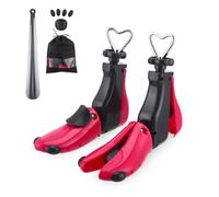 Delousiber 2 Pieces Shoe Stretcher, Shoe Tree for Women, Adjustable Width and Length Shoe Widener Boot Stretcher Women, Boot Trees UK for Leather Shoes, Boots, Sneakers, Canvas Shoes (4-8, Rose-red)