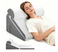 Delousiber 3pcs Wedge Pillow Support Cushion,Memory Foam Sleeping Support Pillow with soft Cushion,Incline Bed Wedge for GERD, Snoring, Back and Leg Pain