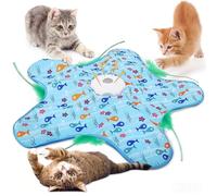 Delousiber Automatic Cat Toy, Interactive Feather Toy for Kitten with Chirping & Motion Activate Hunting Game, Hide-and-Seek Indoor Play for Bored Adult Cats, Cat Toys for Indoor Cats Adult