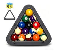 Delousiber Precision Engineered Adjustable Billiard Rack System, Heavy Duty Solid Wood Triangle Diamond Pool Ball Rack for 8-Ball/9-Ball, Eliminates Gaps with Unique Locking Mechanism