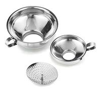 Delove Canning Funnel Set for Wide & Regular Mason Jars - Stainless Steel, 3 Pack (Small & Large)